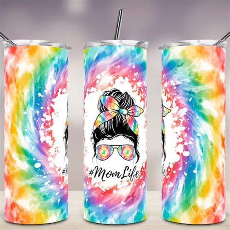 Tie Dye Mom Life Seamless Png Tie Dye Skinny 20oz Tumbler Etsy