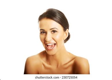 Portrait Nude Woman Laughing Loud Looking Stock Photo Shutterstock