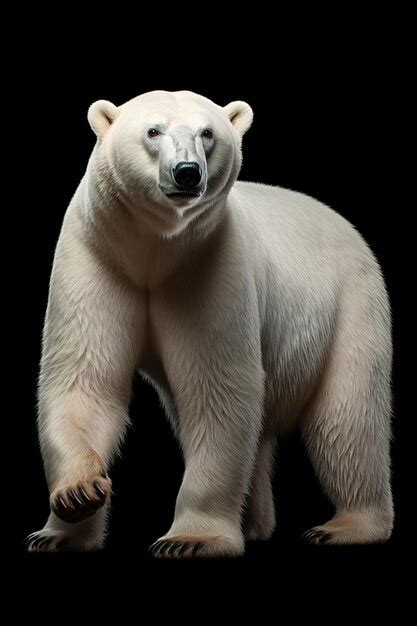 Premium Photo Polar Bear On A Black Background