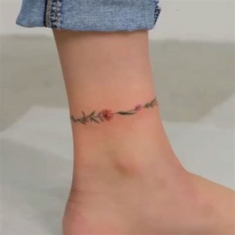 Flower Anklet Tattoo 🌿💫 Studiobysol Siyeontattoo Studiobysol