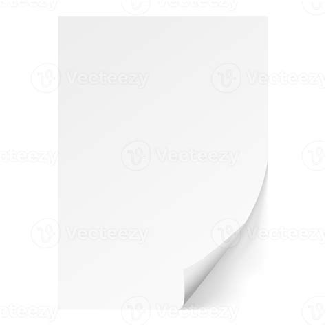 White Sheet Of Paper Realistic Vector On Background Png