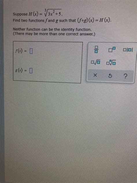 Solved Suppose H X V3x 5 Find Two Functions Fand G Chegg