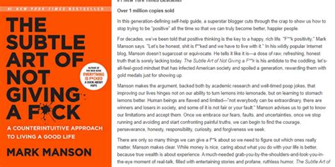 Book Review: The Subtle Art of Not Giving a F*ck by Mark Manson