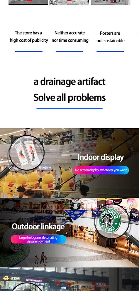 D Holographic Fan Projector Led Naked Eye Suspension Rotary