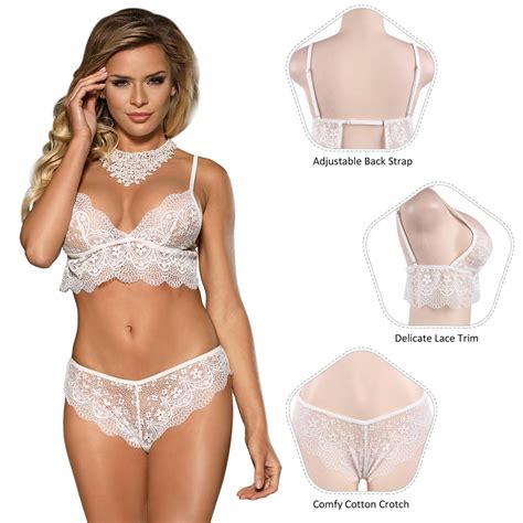 White Lace Temptation Pcs Bralette Lingerie Set Ohyeahlady