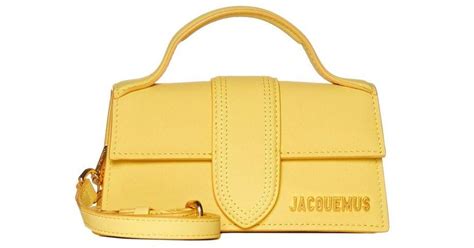 Jacquemus Leather Le Bambino Mini Flap Shoulder Bag In Yellow Lyst