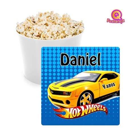 Adesivo Balde Pipoca Hot Wheels X Cm Elo Produtos Especiais