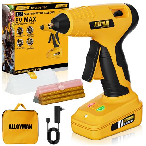 Snapklik Alloyman Cordless Hot Glue Gun S Fast Preheating Glue Gun Mah Built In