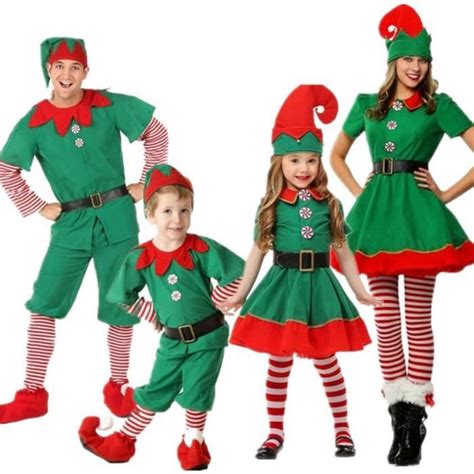 Costumes De Noël Vert Costume De Lutin De Noël Enfant Cosplay Vêtement