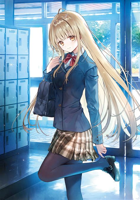 schoolgirl, blonde, anime, anime girls, Shiina Mahiru, Otonari no ...