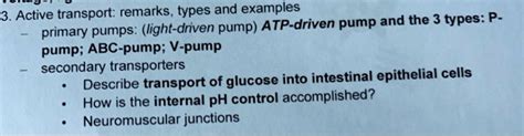 SOLVED: Active transport: remarks, types, and examples of primary pumps ...