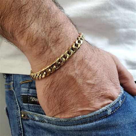 Stainless Steel Gold Cuban Link Bracelet Atelier Yuwa Ciao Jp