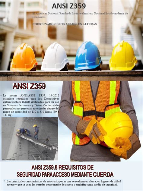 Cid Z359 O Que Significa - Normativa ANSI Z359 para Seguridad en Altura | PDF | Cuerda | Conector ...