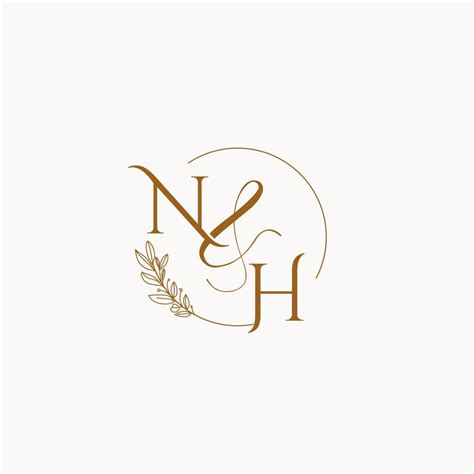 Nh Initial Wedding Monogram Logo Vector Art At Vecteezy