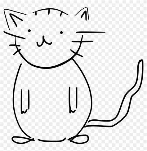 Fileblack And White Cat Sketch Draw A Cat With Number 8 Free