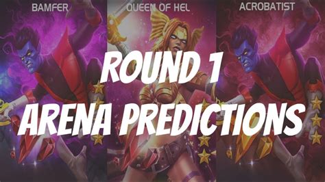 Nightcrawler And Angela Arena Cutoff Round 1 Predictions Marvel Contest Of Champions Youtube