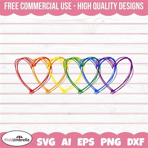 Rainbow Hearts LGBTQ Svg Human Rights Svg LGBTQ Svg Gay P Inspire Uplift