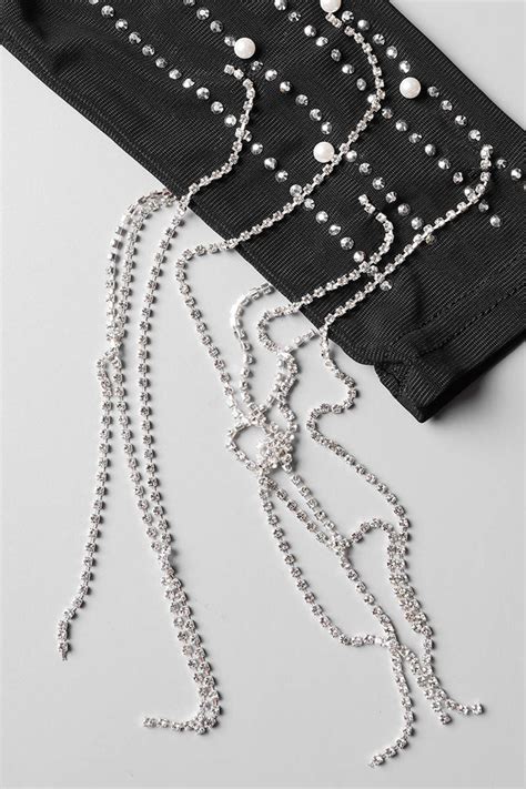 Wholesale Black Sexy Patchwork Hot Drilling See Through Half A