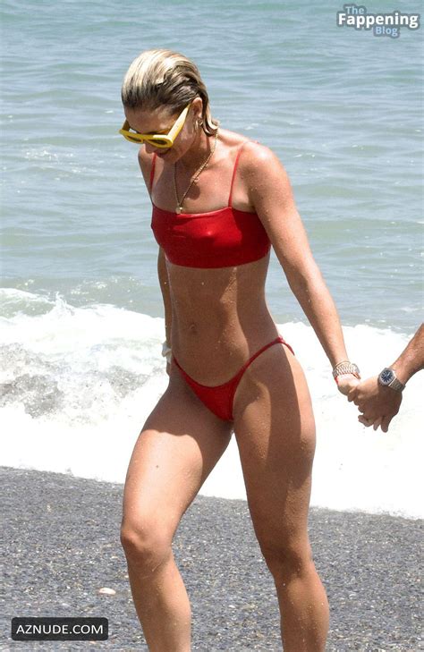 Vogue Williams Flaunts Her Sexy Figure In A Red Bikini In Sotogrande AZNude