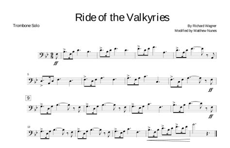 Ride Of The Valkyries Trombone Solo Arr Matthew Nunes By Richard