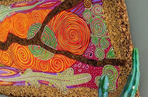 Aboriginal Art Dot Painting Lizards Painting | Aboriginal art dot ...