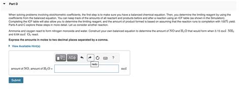 Solved Simulation Stoichiometric Ratios And Limiting