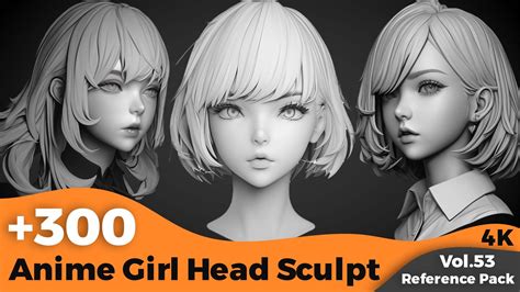 Tika Art 300 Anime Girl Head Sculpt References 4k