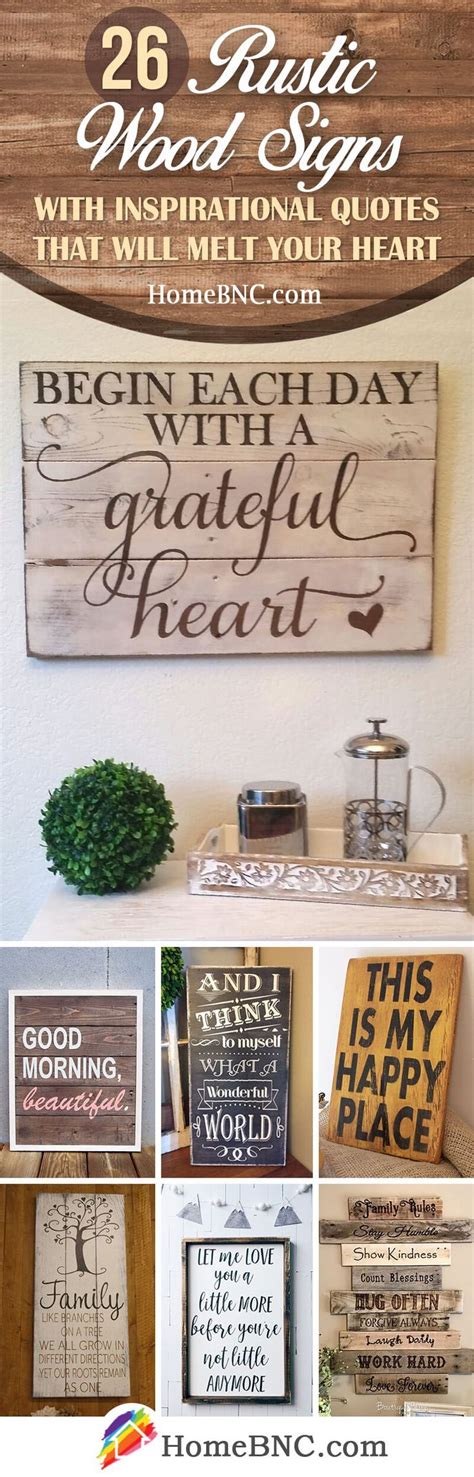 26 Rustic Wood Sign Ideas With Inspirational Quotes That Will Melt Your