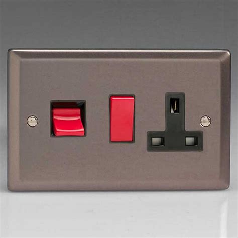 Varilight 45a Cooker Switch 13a Dp Switched Socket Xr45pb Ukes