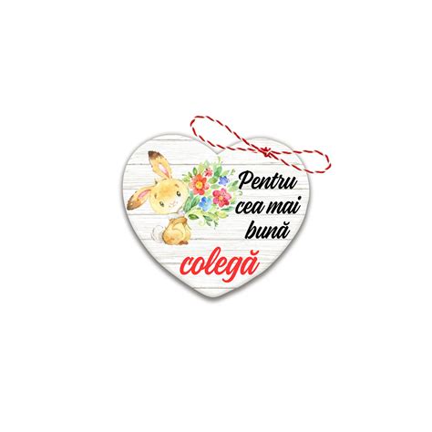 Martisor Personalizat Pentru Cea Mai Buna Colega Lemn Cm