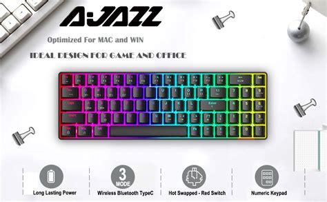 Ajazz Ak Compact Hot Swappable Wireless Numeric Keyboard Mechanical Gaming Bluetooth Type