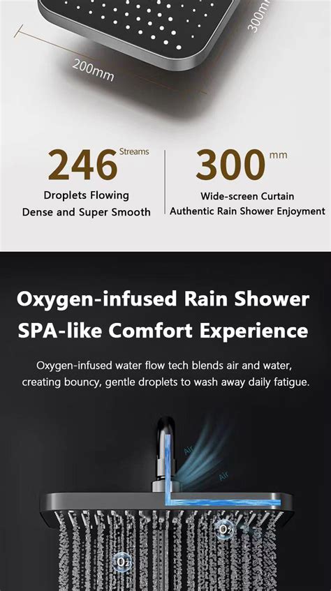 Shower Set Cold Hot Adjustable Shower Set Temperature Display Bathroom Home With Storage Rack