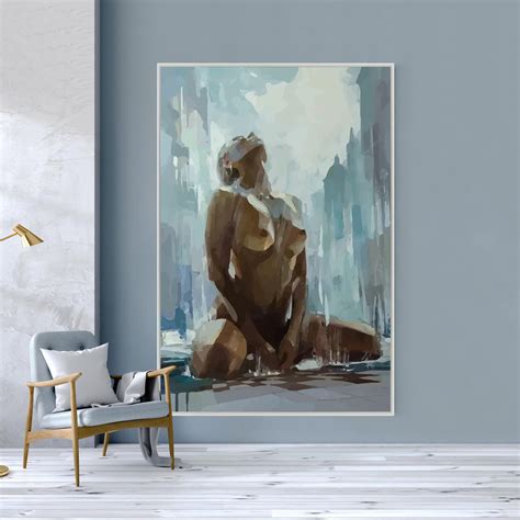 Naked Woman Painting Canvas Naked Woman Wall Decor Bedroom Canvas Home Decor Sensual Photo