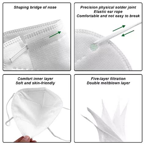 KN95 Многоразовые маски Пылезащитная цветная маска для лица 5-слойная ...