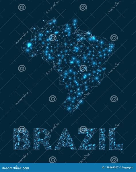 Brazil network map. stock vector. Illustration of connection - 178669507