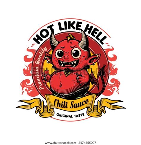 Hot Like Hell Chili Sause Original Stock Vector Royalty Free