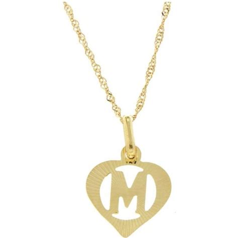 Pendentif Lettre M Or Jaune Chaîne En Or Offerte Cdiscount