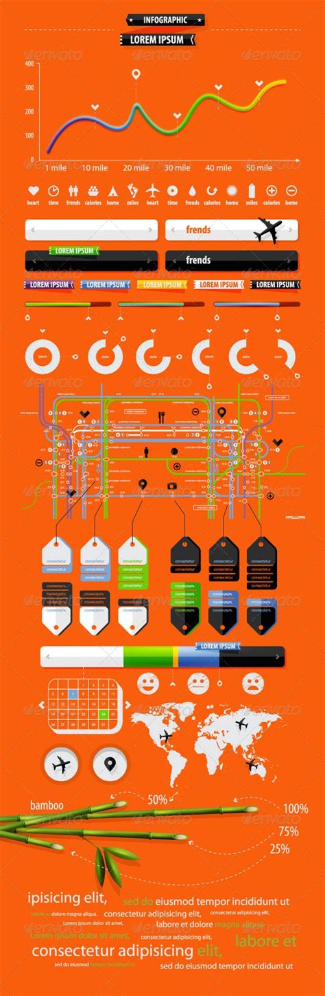 Elements Of Infographics With Bamboo Tree Bamboo Tree Infographic