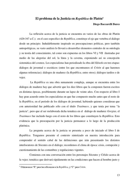 Capítulo 2 El Problema De La Justicia En República De Platón Pdf