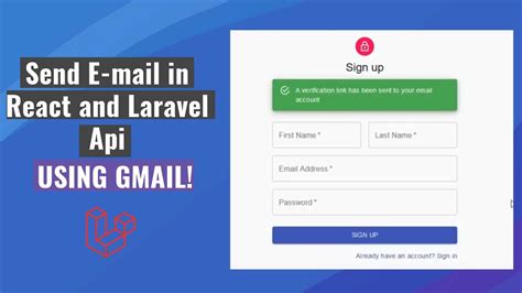 How To Send Email In React And Laravel Api Using Gmail Account Youtube