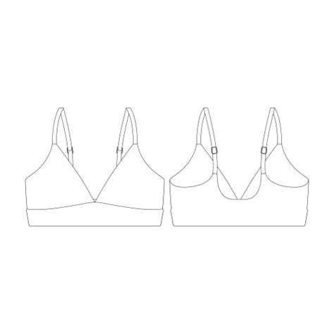Template Longline Triangle Bikini Top Flat Design Vector Image