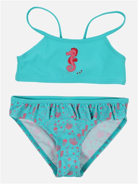 Mädchen Bikini Set mit Print AQUA MARIN aquamarin