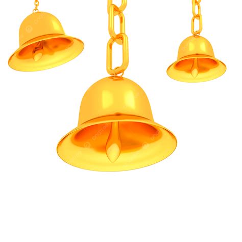 Gold Bell Object Glossy Shape Celebration Png Transparent Image And