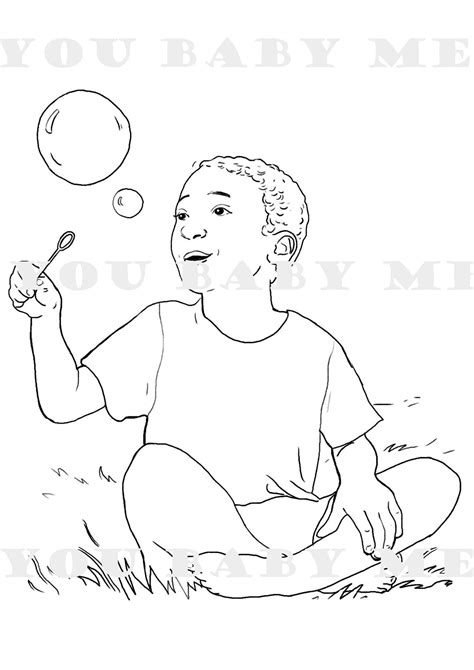 Blowing Bubbles Coloring Page Black Boy Coloring Page Coloring Page