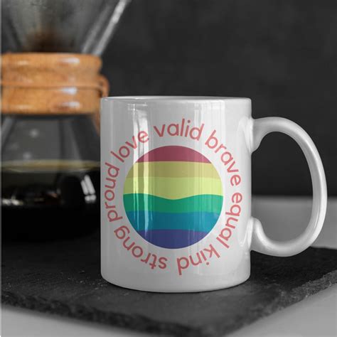 Retro Rainbow Pride Mug Gay Pride Mug Coming Out Gift Gift Etsy