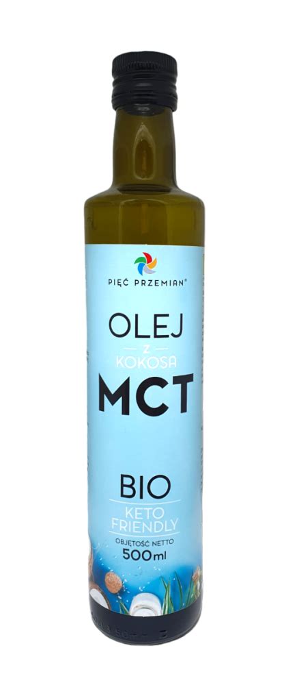 Olej MCT kokosowy BIO bezglutenowy DUŻY 500ml Pięć Przemian OLEJE MCT