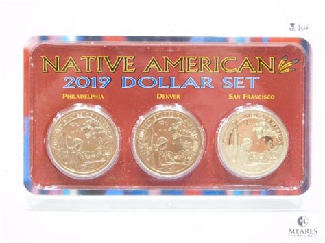 Sacajawea Dollar Set In Display P D Bu S Deep Cameo