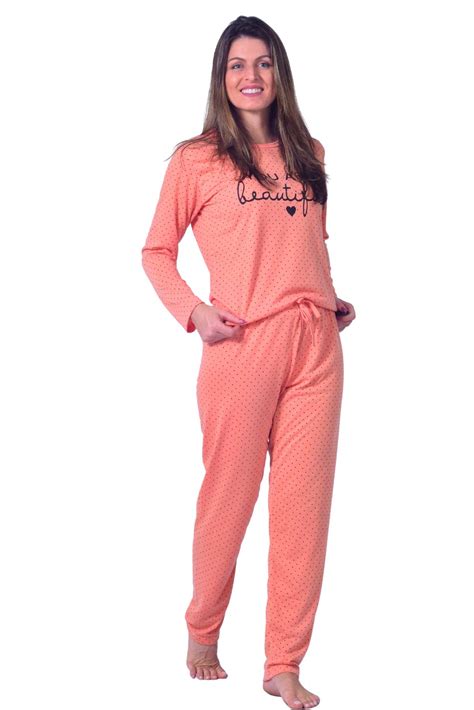 Pijama Feminino Inverno Longo Fechado TJ Vip Linha Noite