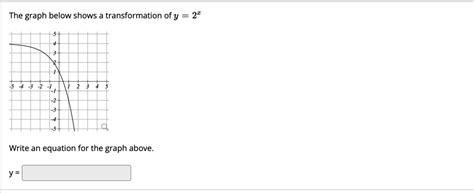 Solved The graph below shows a transformation of y=2xWrite | Chegg.com