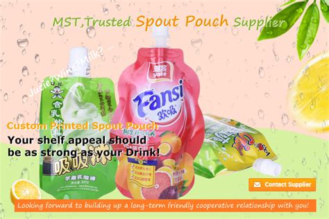 Custom Printed Doypack Stand Up Pouch With Spout Wholesale In China